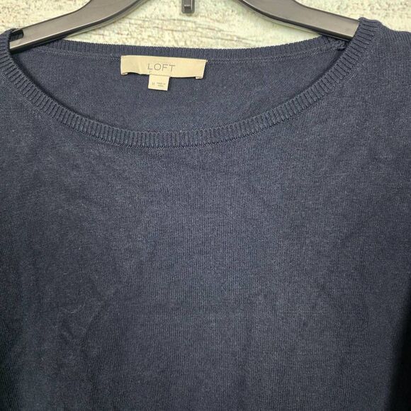 Loft M Navy Long Sleeve Lightweight Sweater Top - Picture 4 of 8